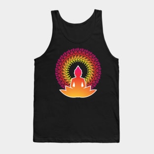 Enlightened Soul Buddha Silhouette - The Peaceful Soul Mandala Print Design GC-092-16 Tank Top